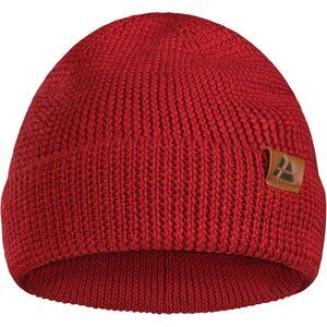 Men's Red Merino Wool Fitted Stretch Beanie Stretchy Fisherman Beanie Cap